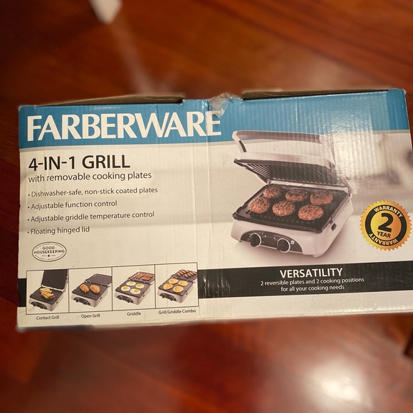 Farberware Silver 4-in-1 Grill with Adjustable Plates - Picture 2 of 4